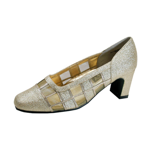 FootwearUS FUZZY Bliss Women's Wide Width Mesh/Metallic Upper Dress Pumps