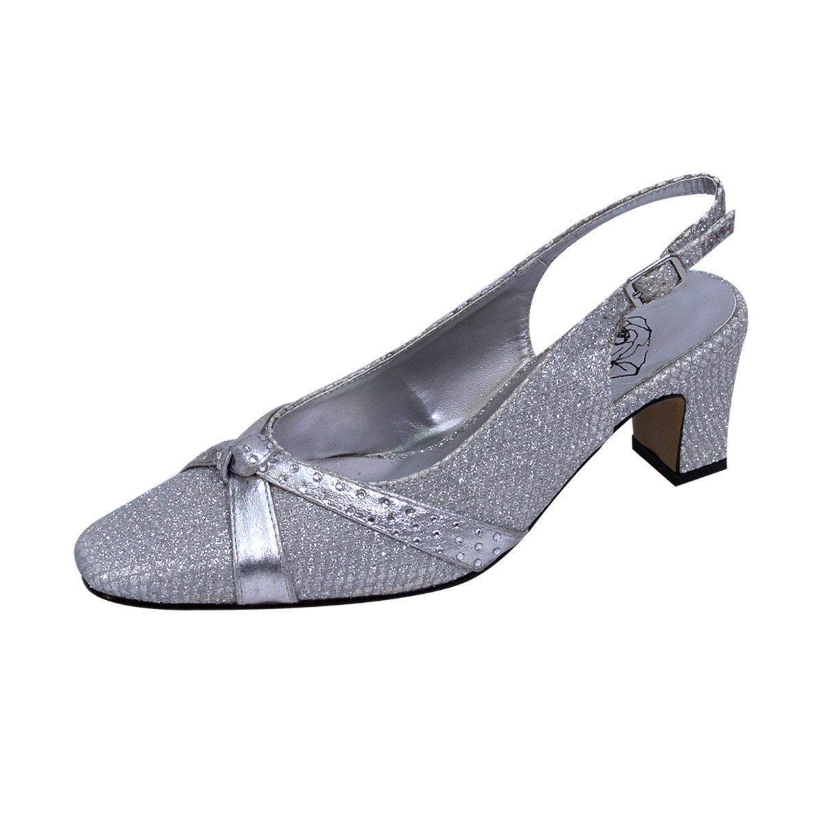FLORAL Velma Women's Extra Wide Width Slingback Pumps With Bow - Low Heel