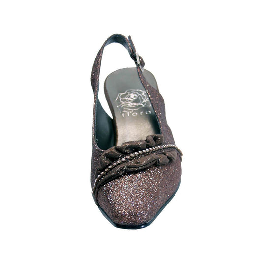 FLORAL Bloom Women's Wide Width Rhinestone Slingback Shoes