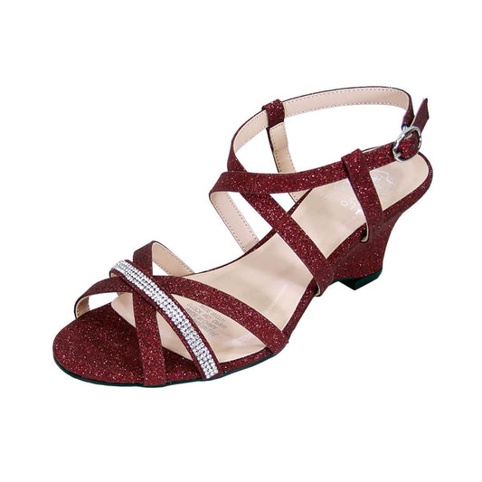 Floral Joanne Women's Wide Width Rhinestone Strappy Wedge Heeled Sandals