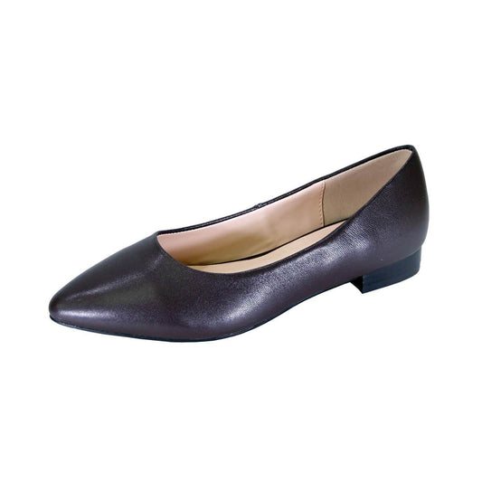 Fazpaz Peerage Tasha Women's Wide Width Pointed Toe Leather Flats