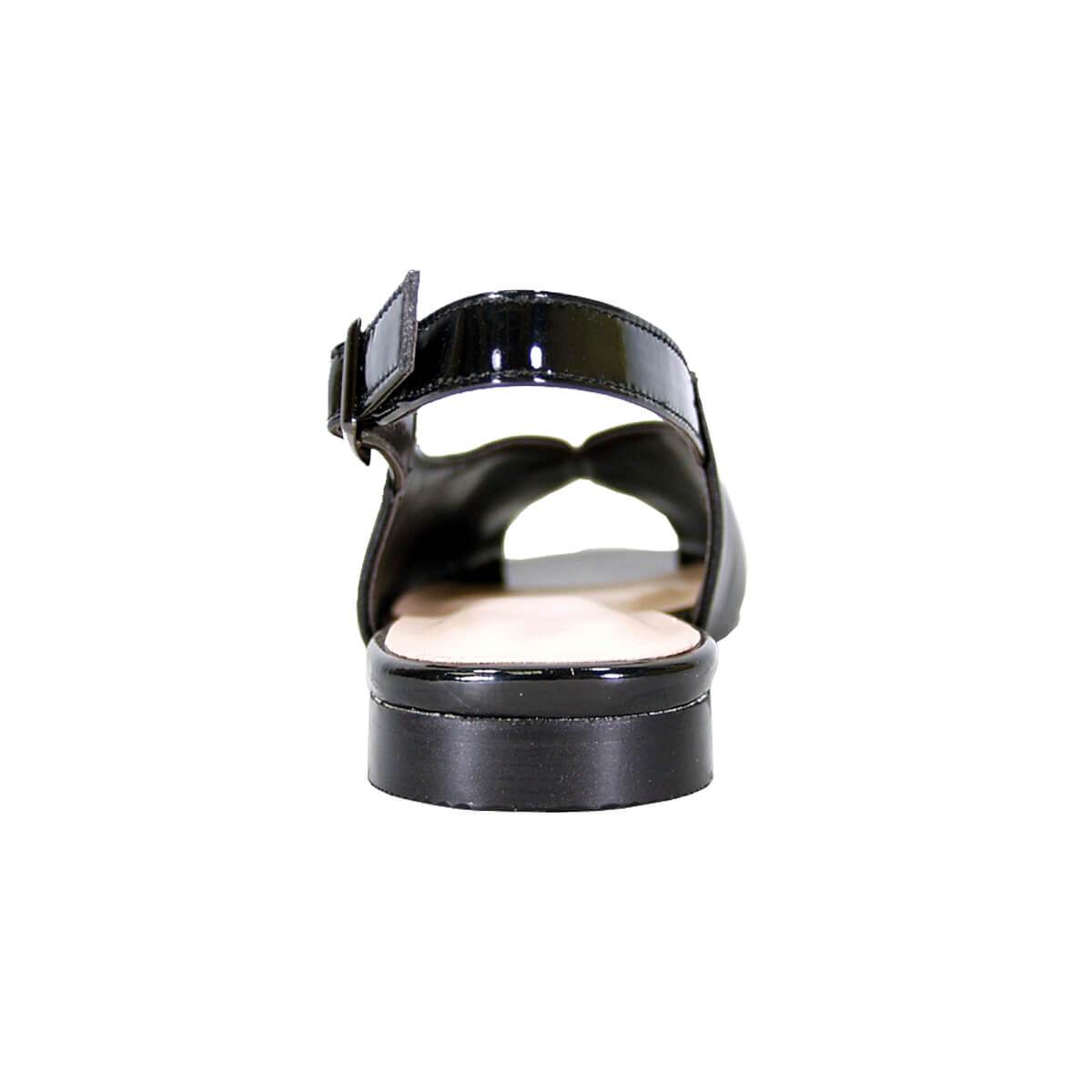 PEERAGE Eden Women's Wide Width Peep-Toe Leather Flats