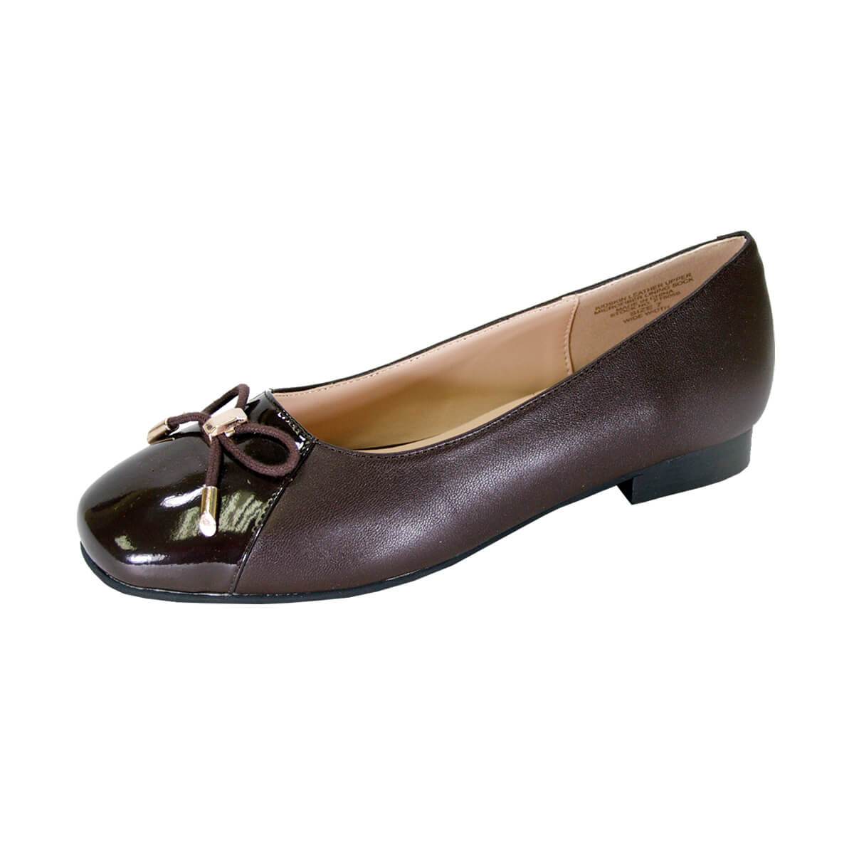 PEERAGE Jayden Women's Wide Width Leather Flats FootwearUS