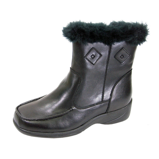 PEERAGE Cami Women's Wide Width Side Zipper Fleece Lined Ankle Boots