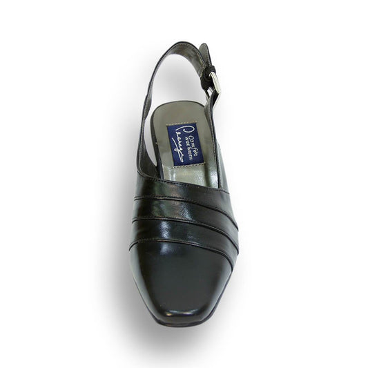 PEERAGE Susie Women's Wide Width Leather Slingback Pumps