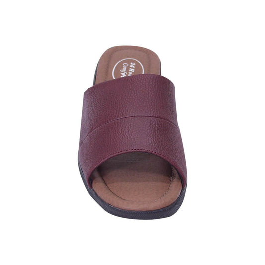 24 HOUR COMFORT Stacy Women's Wide Width Leather Slide Sandals