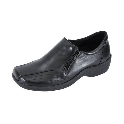 Fazpaz 24 Hour Comfort Vera Women's Wide Width Threaded Designed Upper Leather Slip-On Shoes