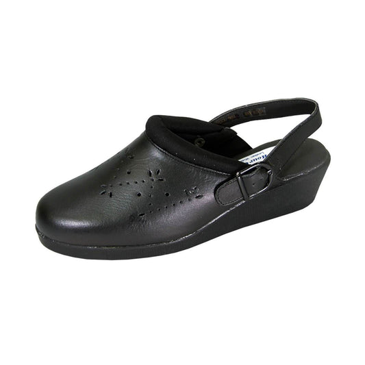 24 HOUR COMFORT Libby Women's Wide Width Leather Slingback Clogs