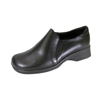 24 HOUR COMFORT Laila Women's Wide Width Leather Slip-On Shoes
