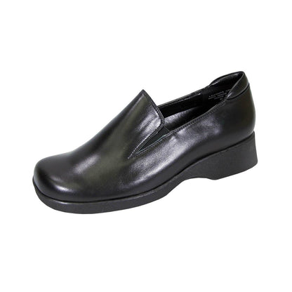 Fazpaz 24 Hour Comfort Bristol Women's Wide Width Classic Cushioned Leather Slip On Shoes