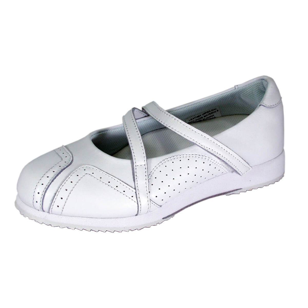 24 HOUR COMFORT Janis Women's Wide Width Leather Flats FootwearUS