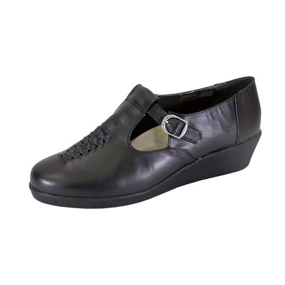 Fazpaz 24 Hour Comfort Shona Women's Wide Width Comfort T-Strap Leather Shoes
