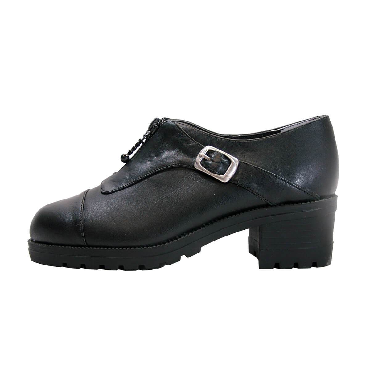 PEERAGE Naya Women's Wide Width Leather Shoes with Zipper