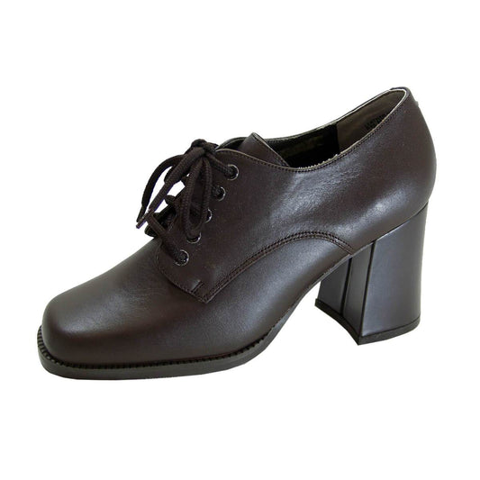 Peerage Ember Women's Wide Width Leather High-Heel Oxford Pumps