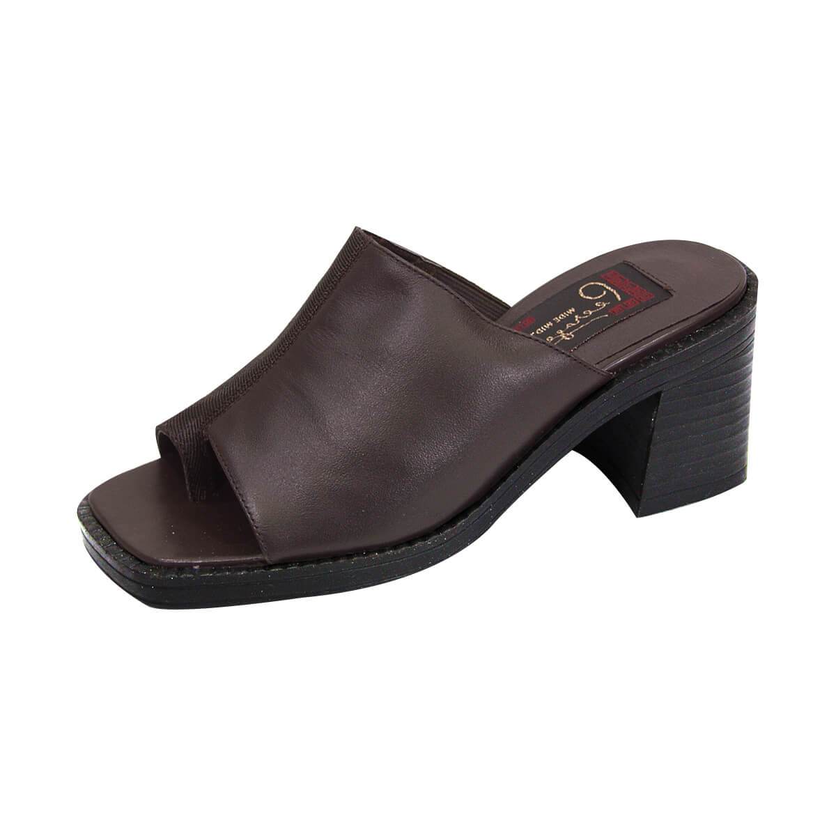 Peerage Adeline Women's Wide Width Comfort Leather Heeled Sandals