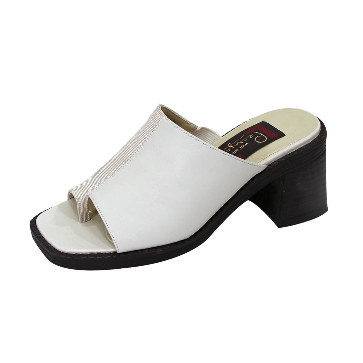 PEERAGE Adeline Women's Wide Width Leather Heeled Sandals