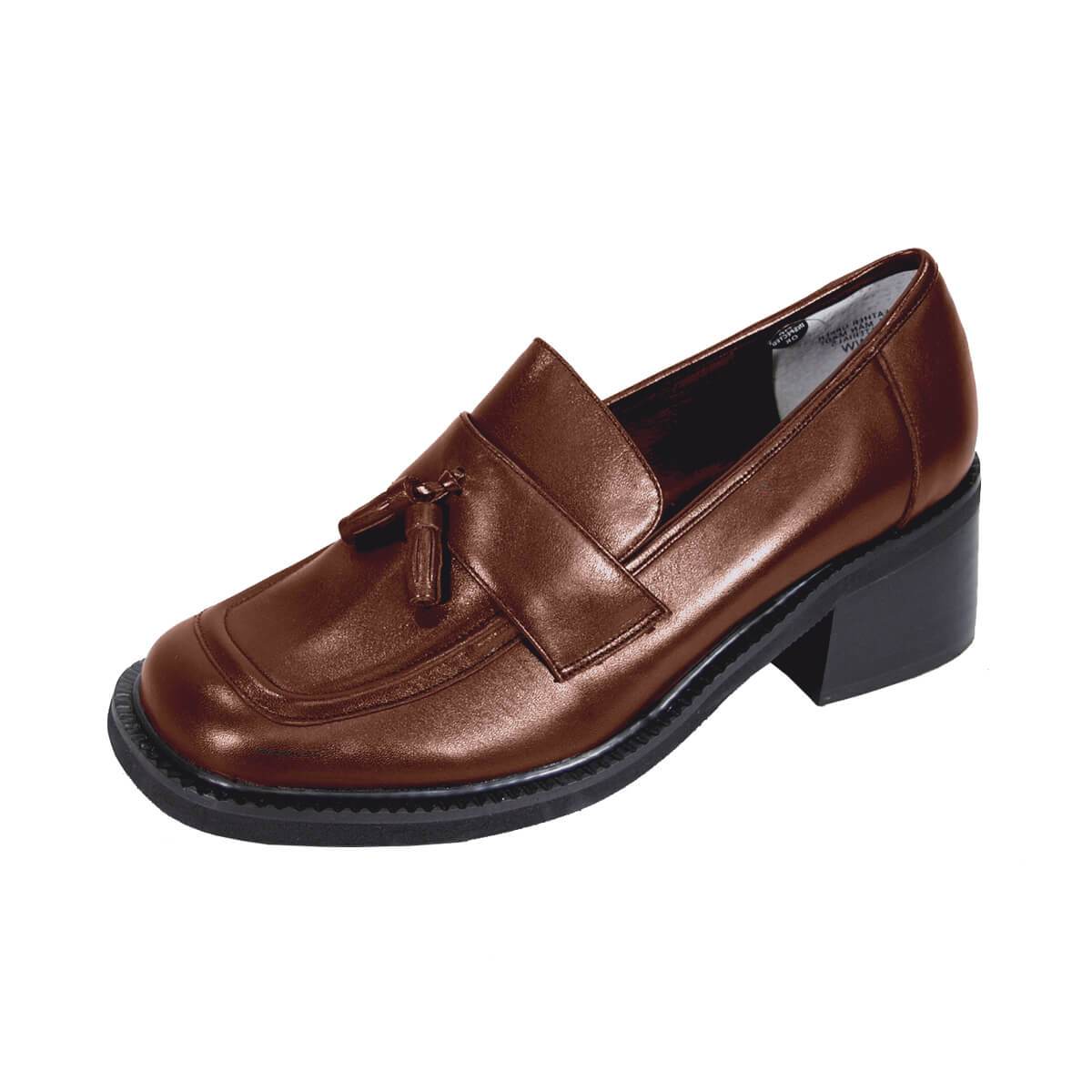 PEERAGE Rhona Women's Wide Width Tassel Leather Shoes