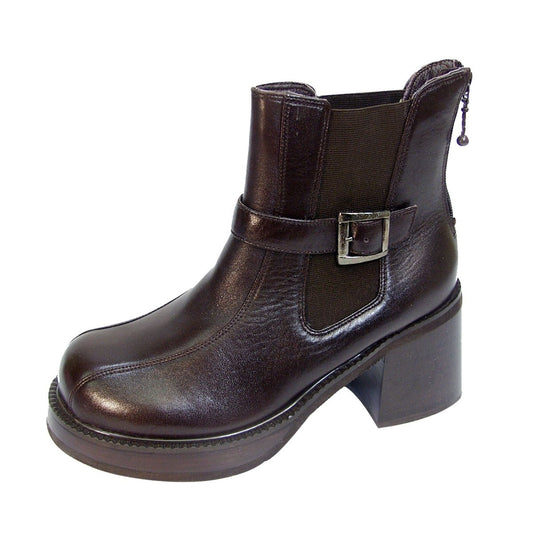 PEERAGE Paula Women's Wide Width Leather Booties