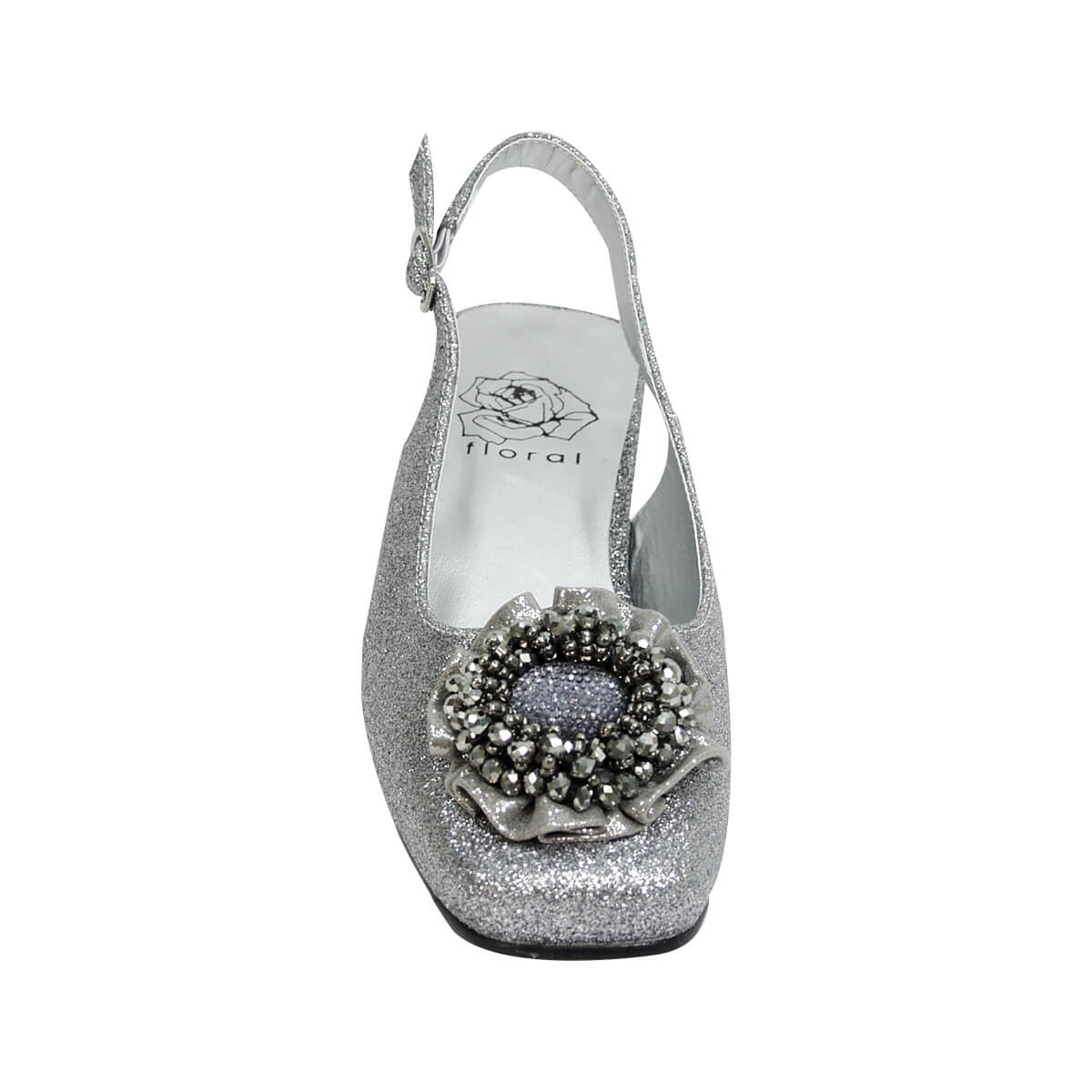 Women's Silver Dress Shoes Low Heel Sandals Wedding Rhinestone Open Toe  Strappy | eBay