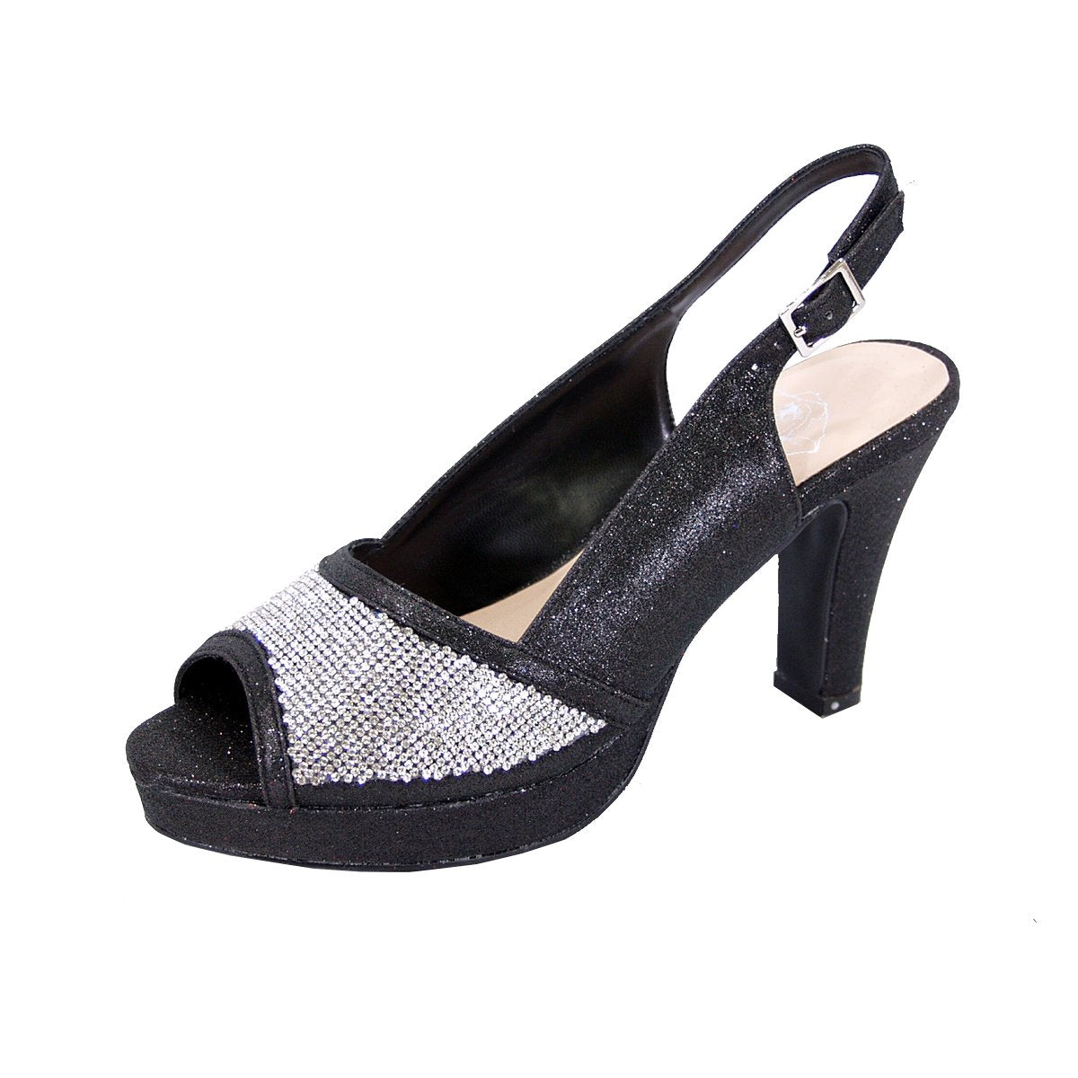 women extra wide dress shoes PEERAGE Makenzie Width BLACK 10.5 This ladies 2.5 inch mid Extra Wide Shoes for Women