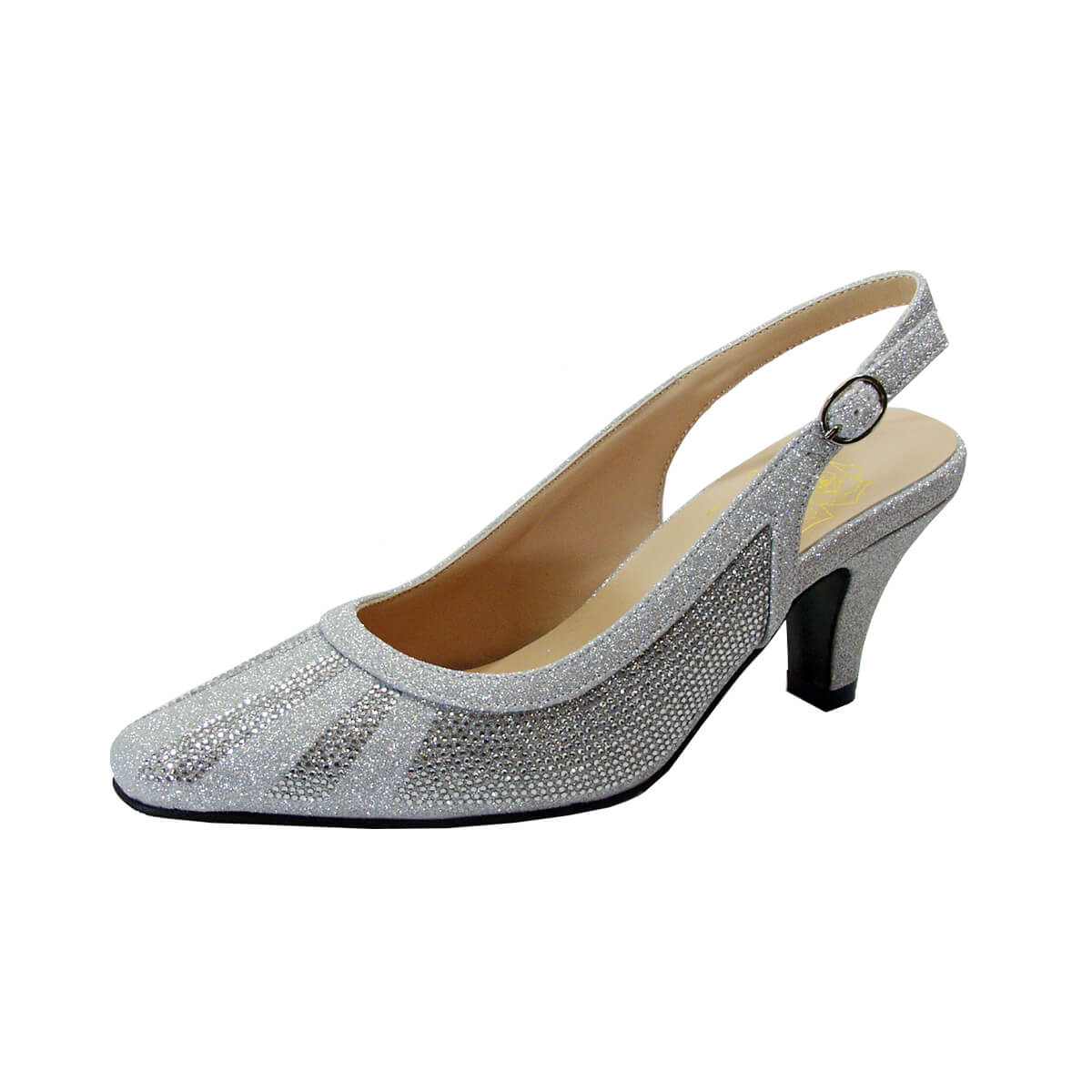 FLORAL Ivana Women's Wide Width Slingback Evening Dress Pumps FootwearUS FLORAL Ivana Women's Wide Width Slingback Evening Dress Pumps FootwearUS