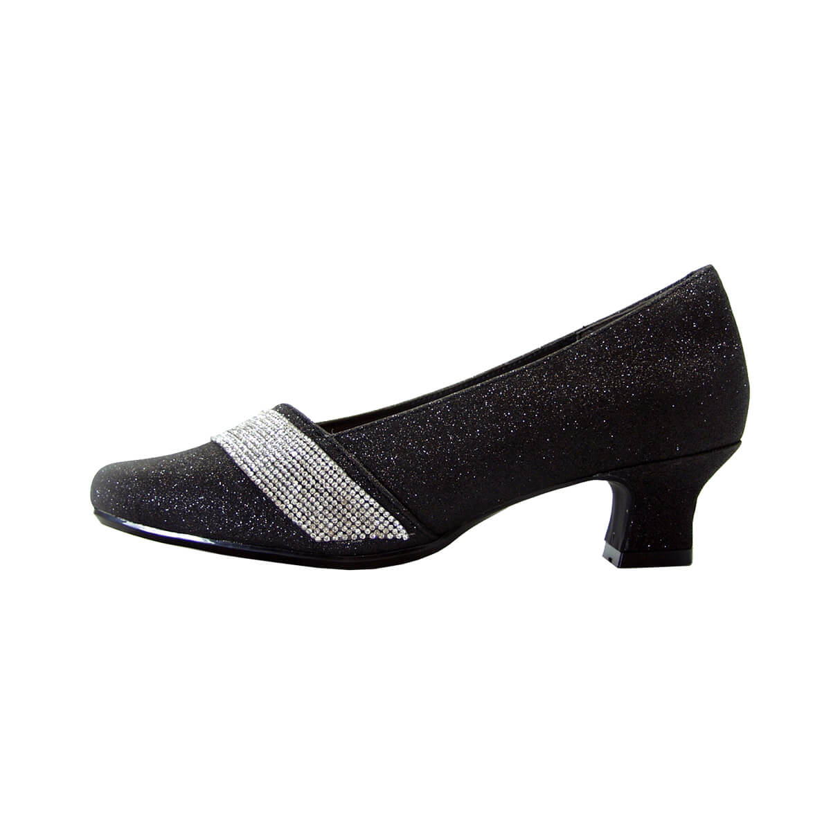 low heel black dress shoes for women FLORAL Suzy Women's Wide Width Low Heel Evening Dress Pumps – FootwearUS