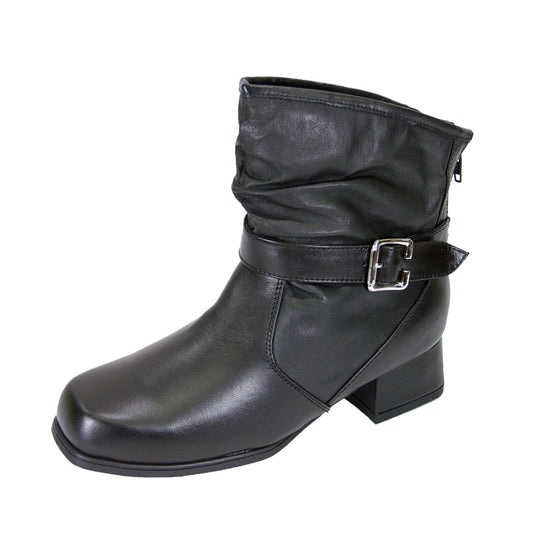 PEERAGE Jess Women's Wide Width Leather Ankle Boots