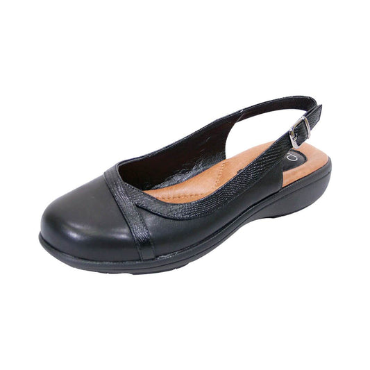 Fazpaz Peerage June Women Wide Width Casual Leather Slingback Clogs