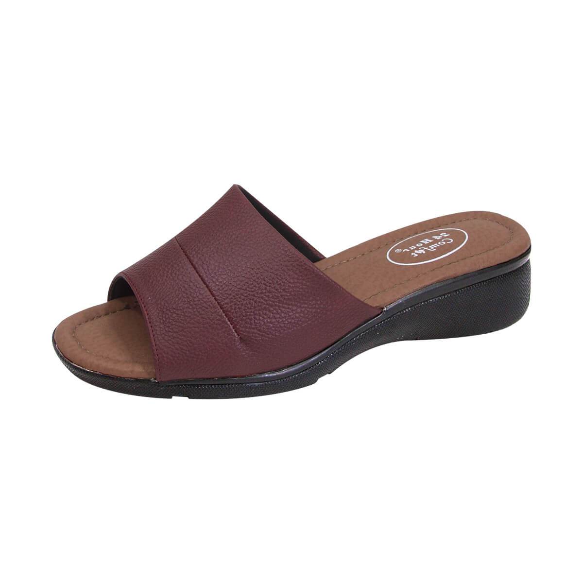 FazPaz 24 Hour Comfort Stacy Women's Wide Width Leather Comfort Slide Sandals